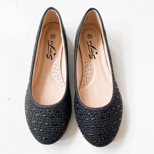 SuperJack Black Flats with Rhinestones 1927